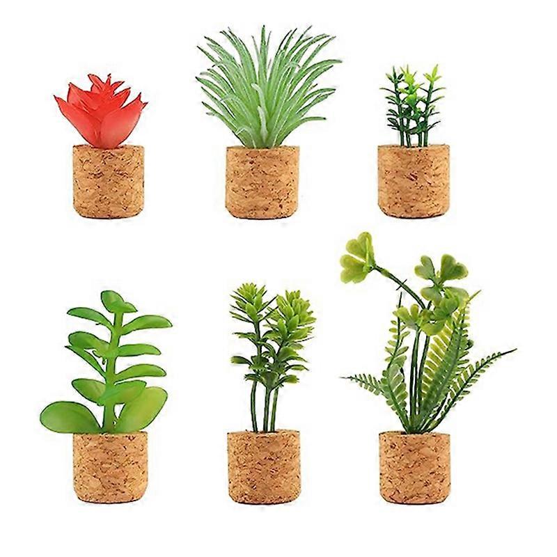 6 Pcs Cactus Refrigerator Magnets Mini Plant Fridge Magnet