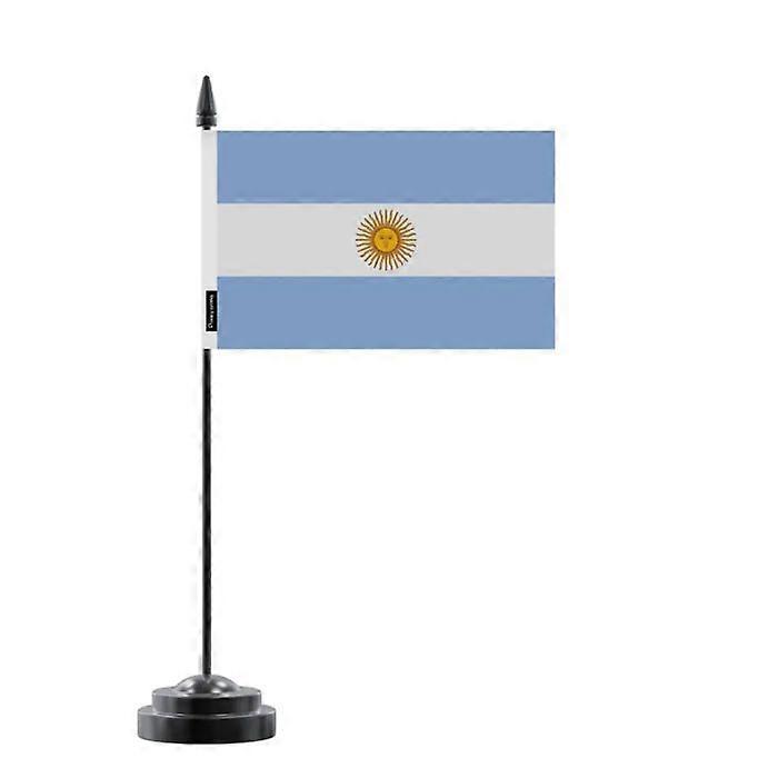 Table Flag - Multicolored - Argentina - 14 x 21 cm - Plastic Pole - Double-Sided Print