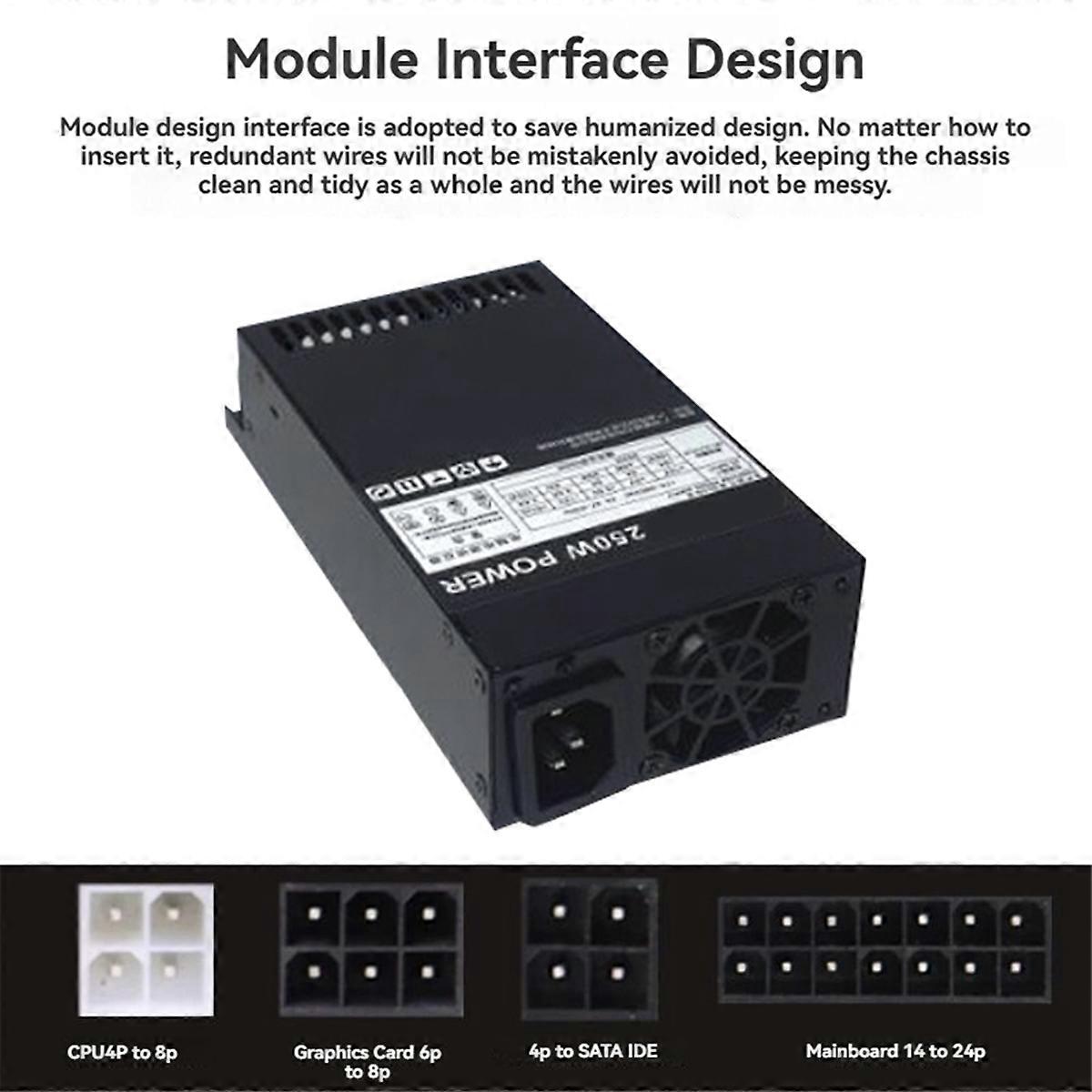 250W PSU ATX Full Modular Power Supply FLEX Module Power Supply Low Noise for Small 1U (Flex ITX) Co
