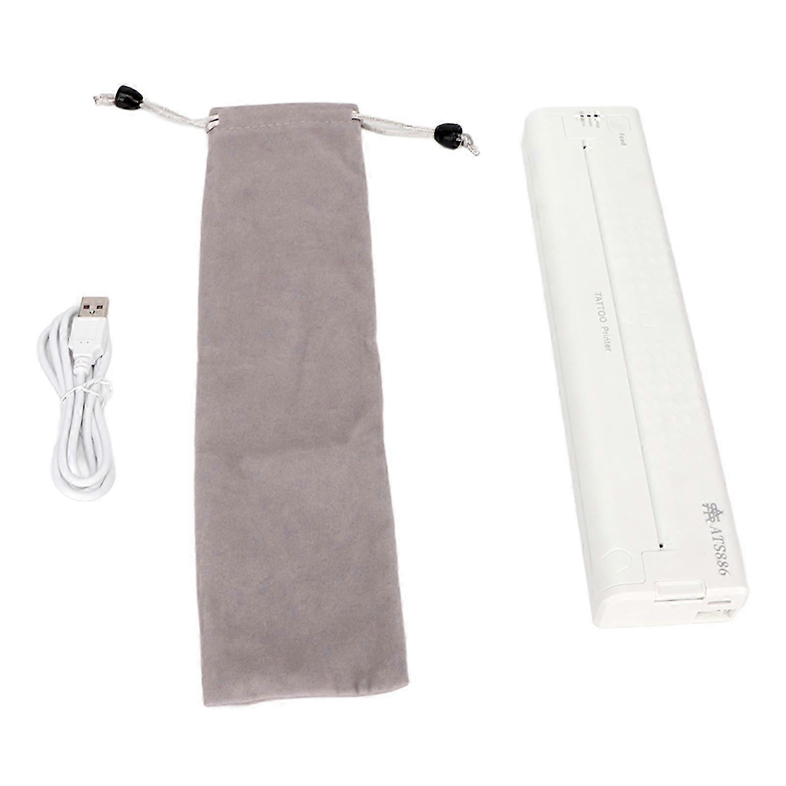 Mini Thermal Tattoo Transfer Copier Clear Patterns Tattoo Transfer Printer With 1200mah Battery White