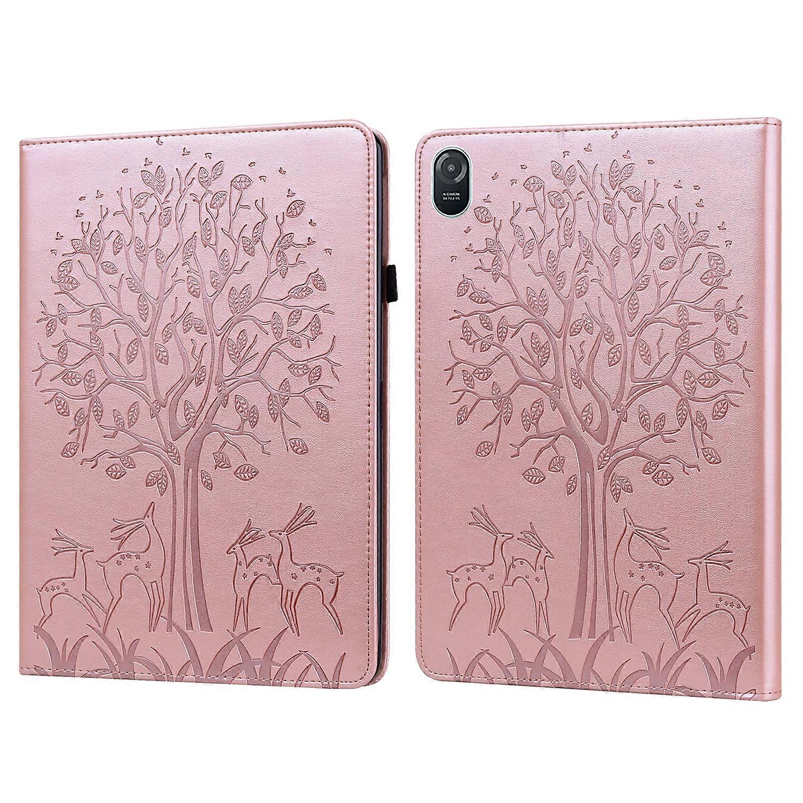 Tree & Deer Embossed Leather Tablet Case