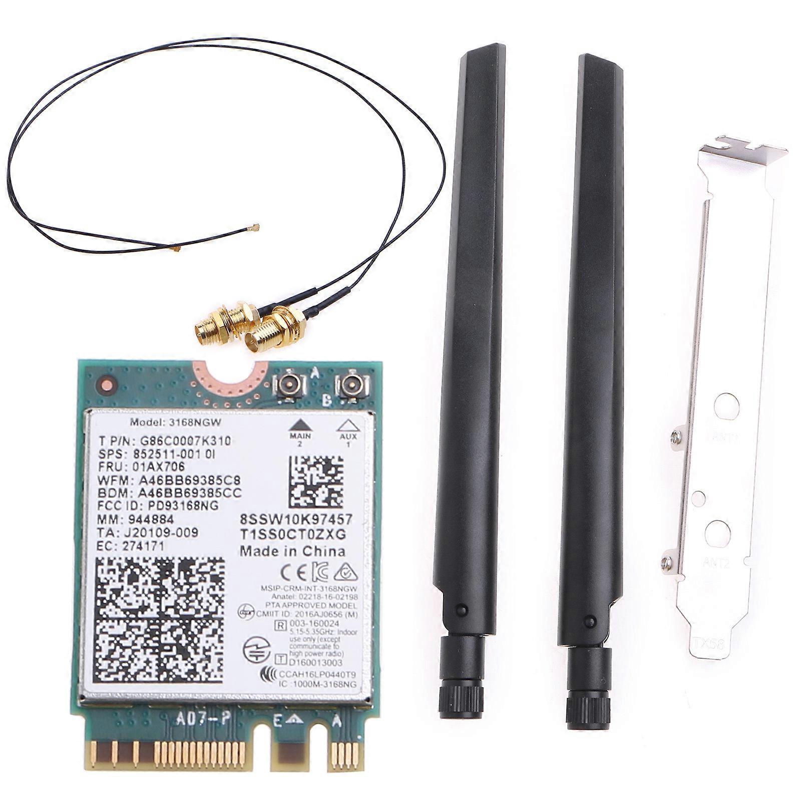 3168NGW Dual Band WiFi Card Kit 802.11ac ax Wireless NGFF for M.2 WiFi Card Network Adapter BT-compatible 4.2 for Window