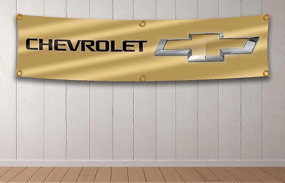 Chevrolet Banner Σημαία 2x8ft αγωνιστική σημαία Γκαράζ Κρεμαστό Τέχνη Υπαίθριο εργαστήριο QQTO374
