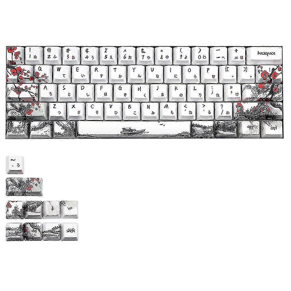 Dye-Sublimated PBT Keycap Set - 71-Key Allover Design for GH60, RK61, ALT61 & More 60% Mechanical Keyboards
