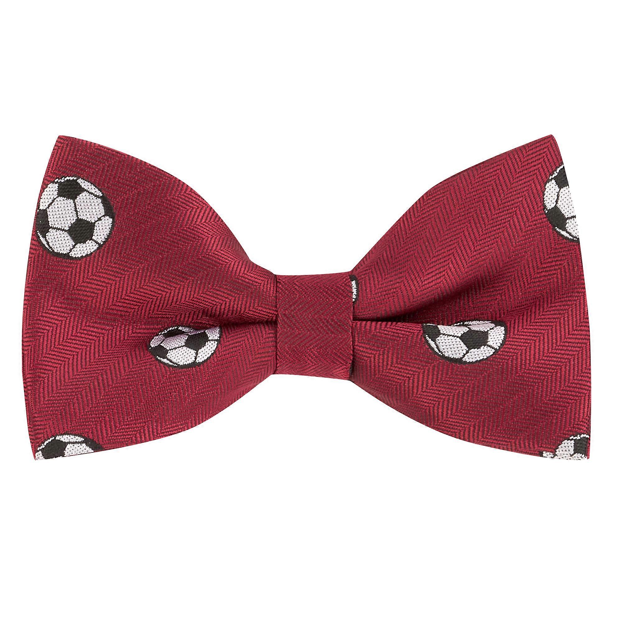 Burgundy Red Football Herringbone Bow Tie