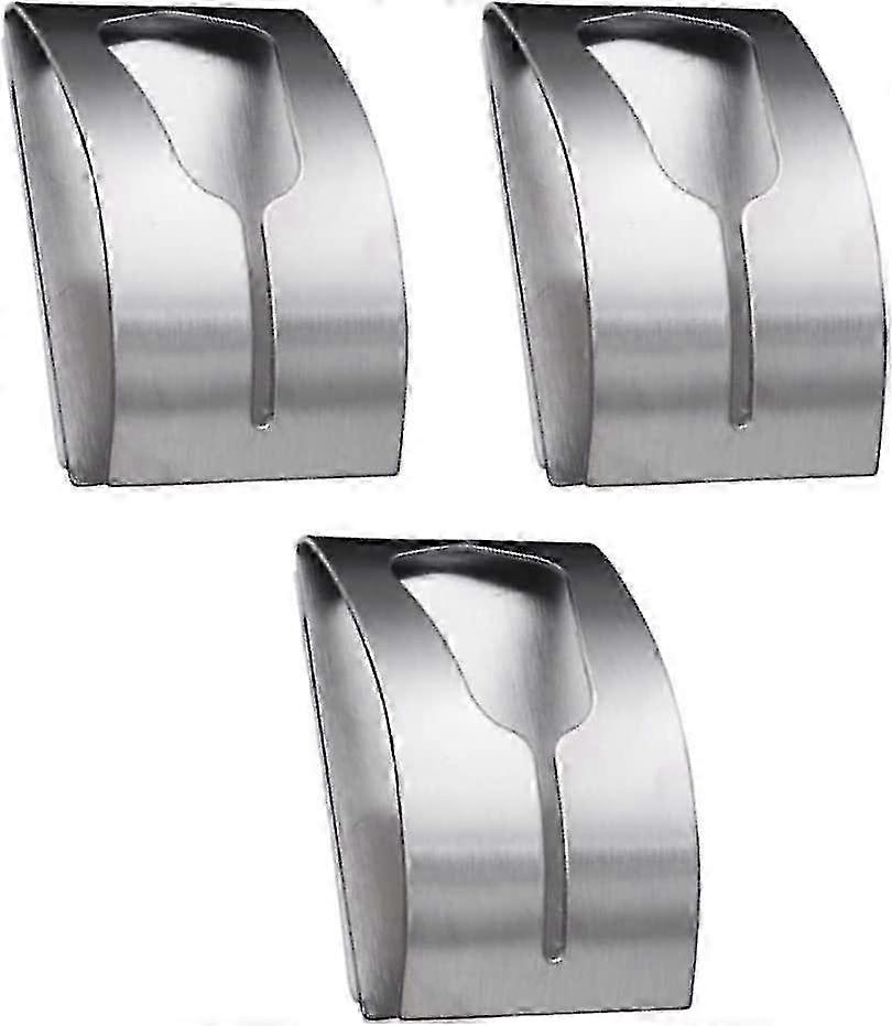 Self Adhesive Towel Hooks for Bathroom Kitchen - No Drilling (3pcs, Silver)