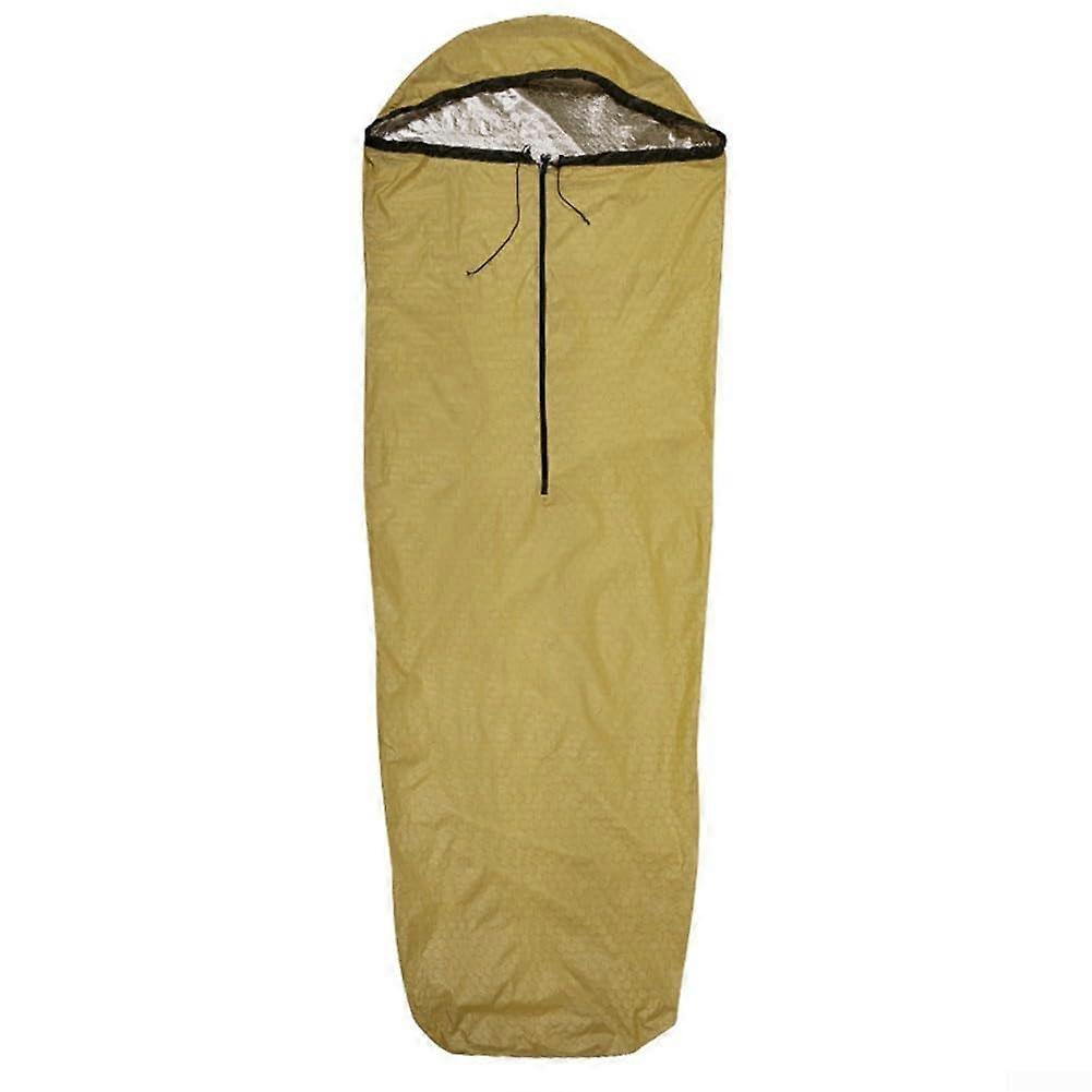 Campingschlafsack, 400T Nylon, wasserdicht, winddicht, thermischer Notfall-Biwaksack grün