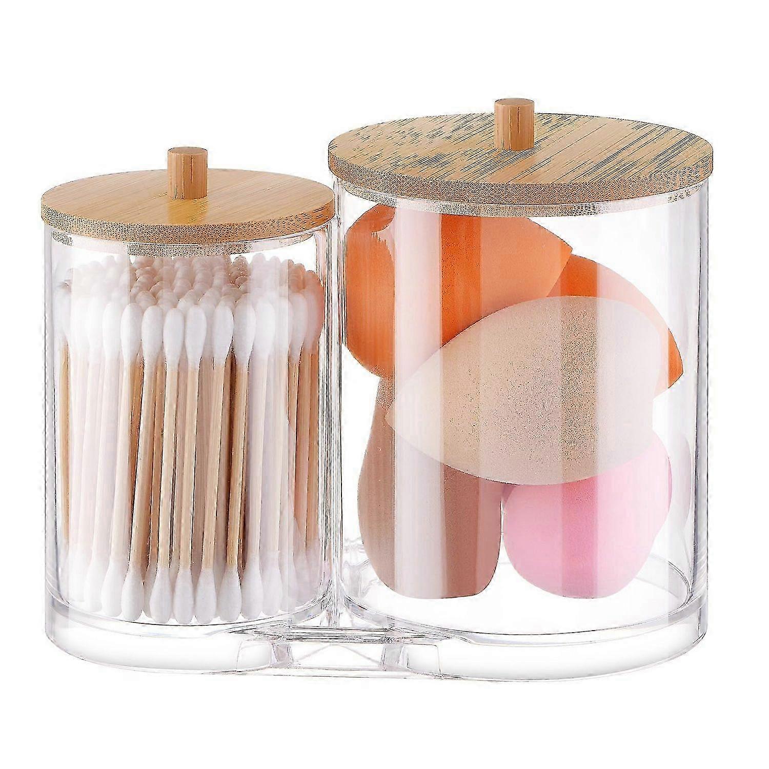 Cotton bud dispenser Cotton bud storage Organizer 2 pieces Compact design Easy access