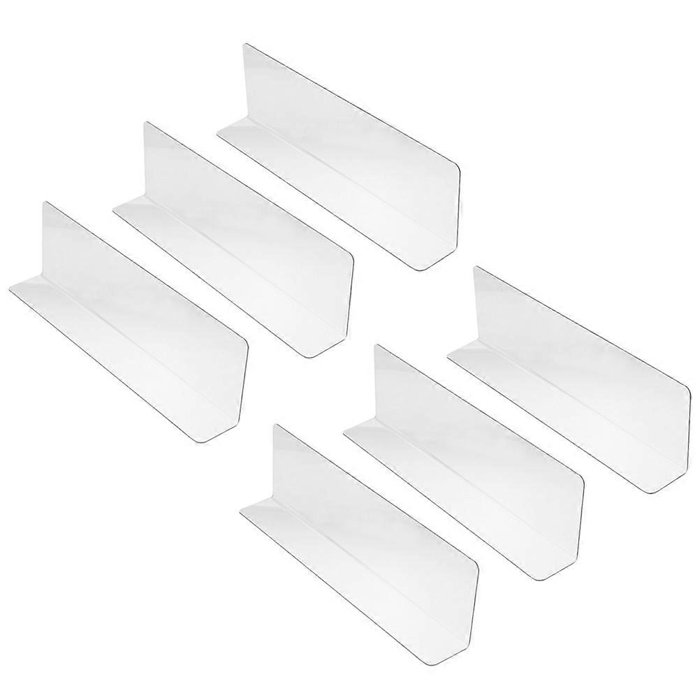 Plastic Shelf Dividers for Supermarket Use 6 Pieces Transparent 90° Design Fits Various