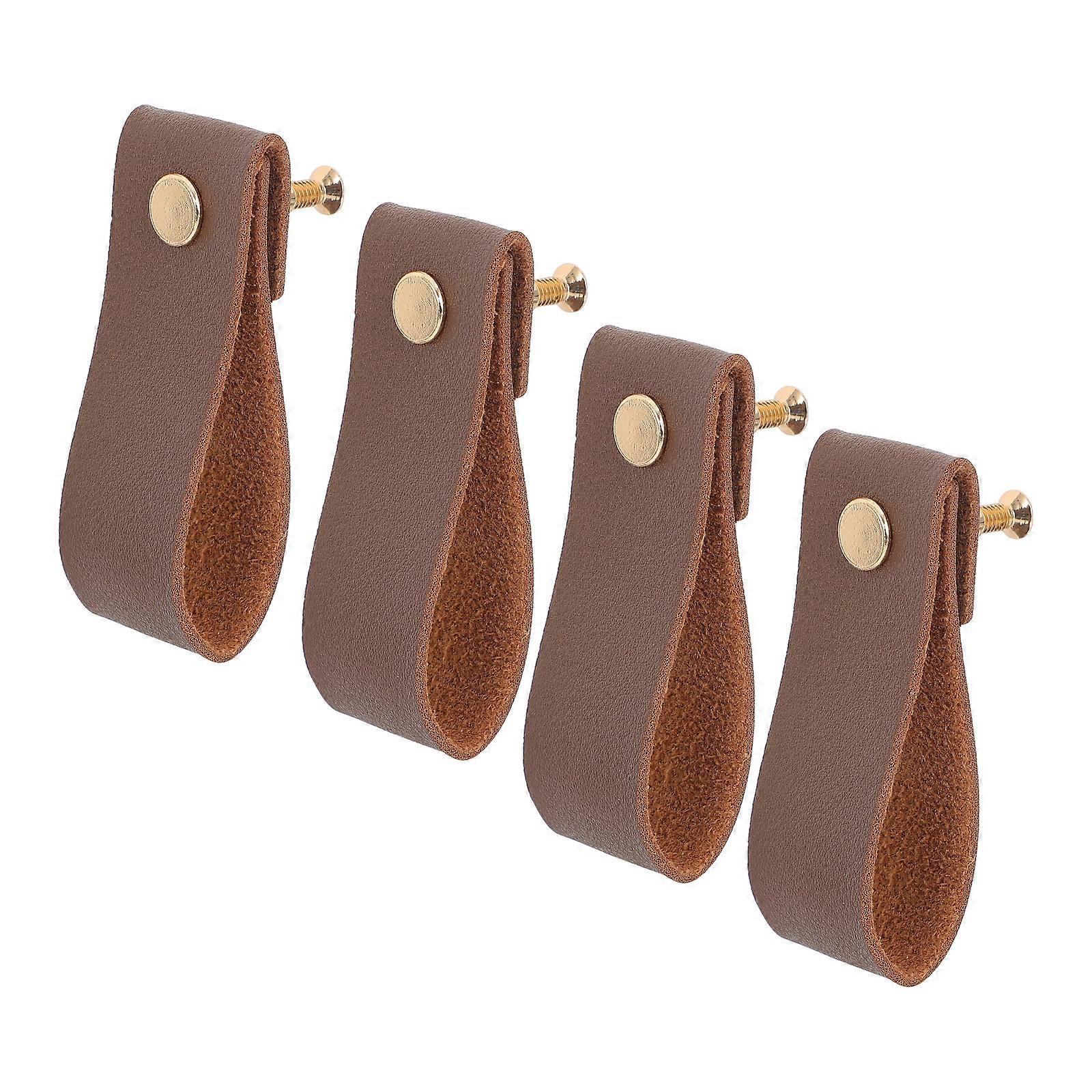 Wardrobe Knobs Door Knobs Home Decoration Brown 17.5X2.7CM Furniture Handle 4Pcs