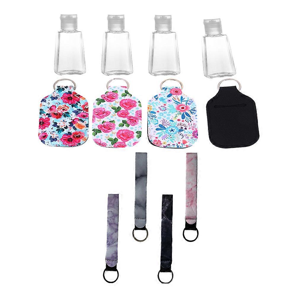 Refillable Travel Keychain Bottles Set for Men Women Assorted Color Key Holder 4Sets