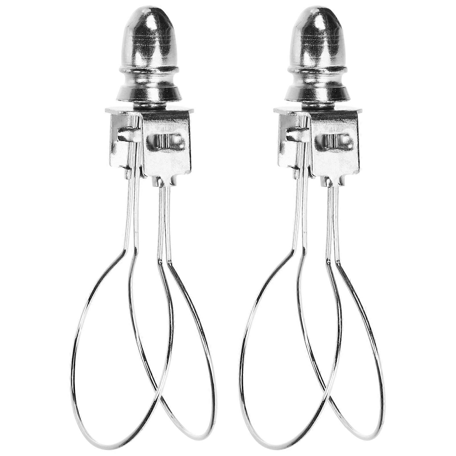 Light Bulb Fitting Lamp Shade Adapter Floor Lamps Silver Round 12.50X5.50X2.80CM Holds Lampshade 2Pcs
