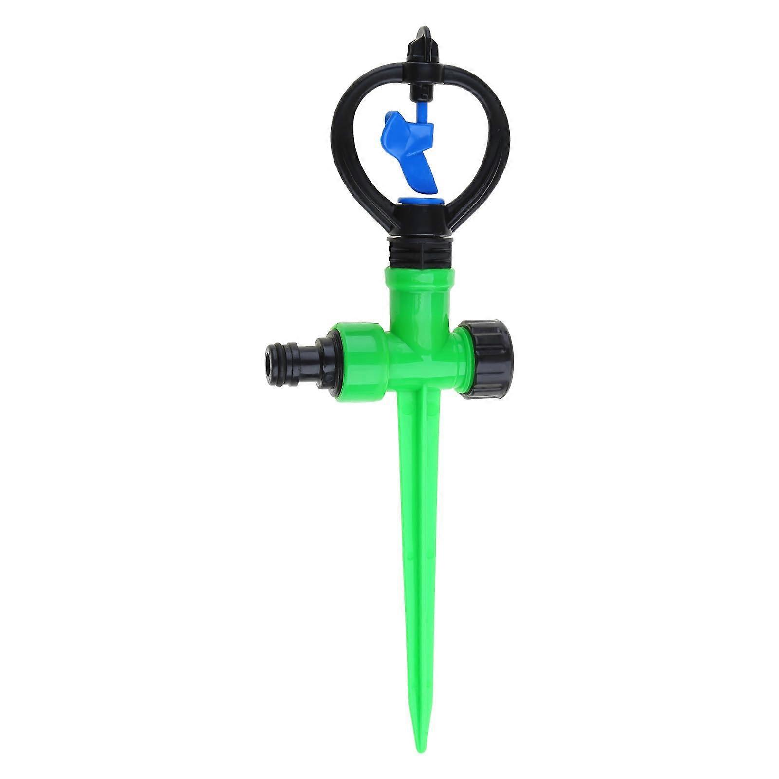 Adjustable 360 Degree Drip Irrigation Sprinkler, Full Circle Pattern, Water Flow Control, Stake Included