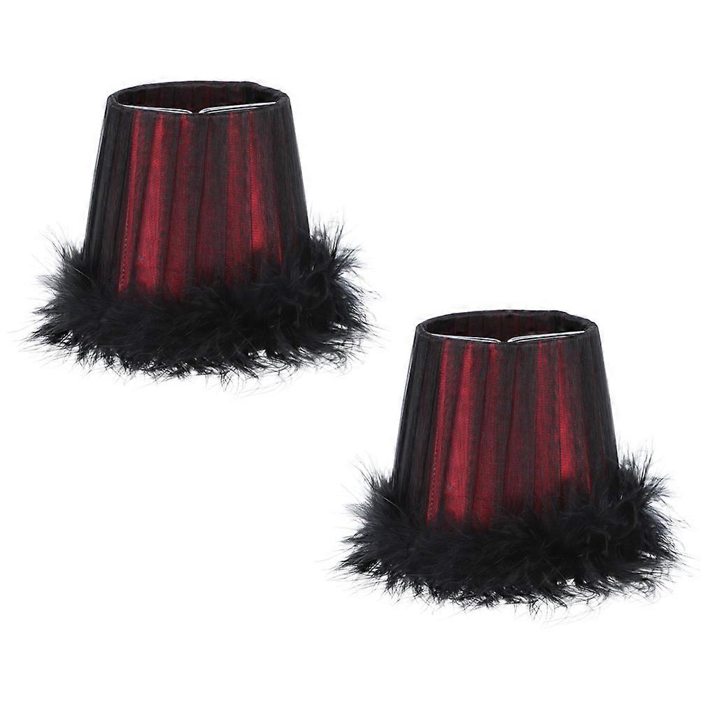 Home Lampshade Replacement Iron Frame Black for Bedroom 2Pcs