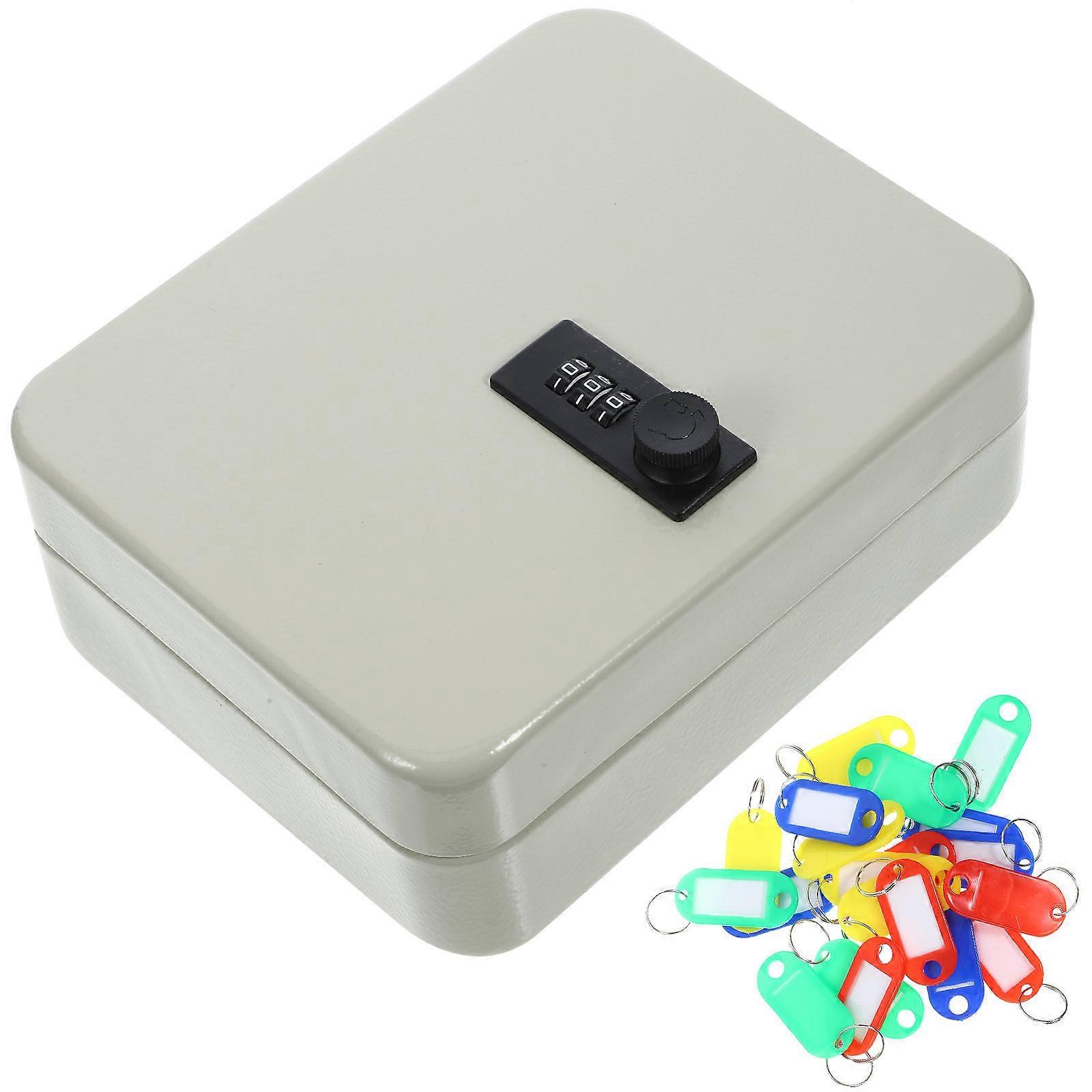 Locking Cabinet For Keys Wall Storage Minimalist Design Property Managers White Color 20.00X16.00X7.50Cm