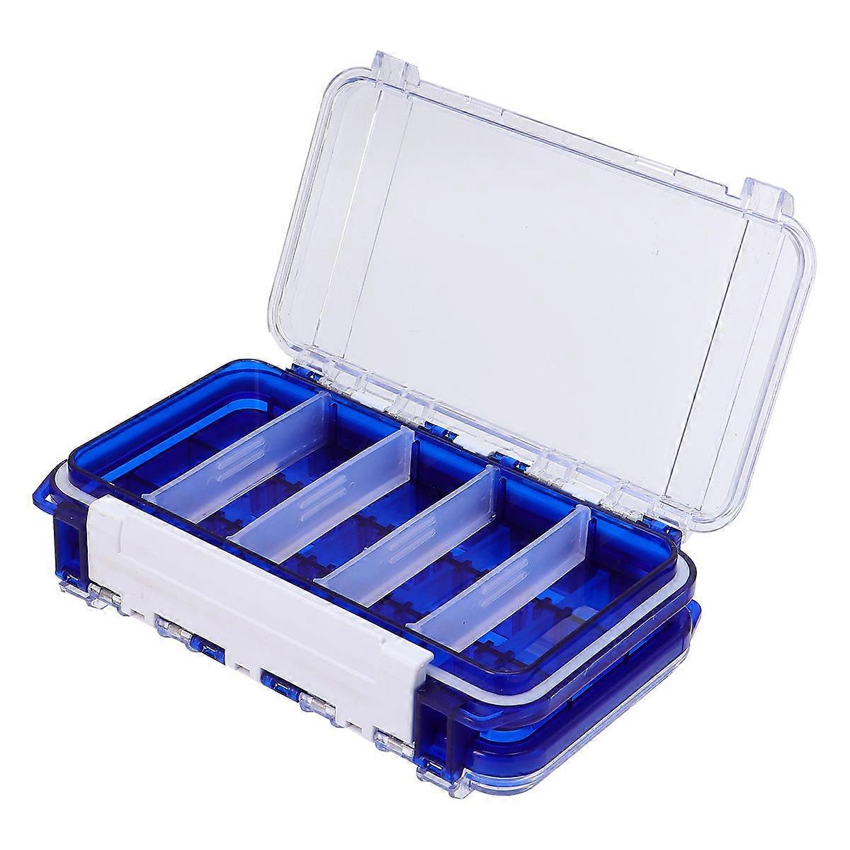 Tackle Storage Box Double Layer Fishing Lure Box Blue 17x10x4 Cm Impact Resistant And Portable Outdoor Fishing 1Pcs