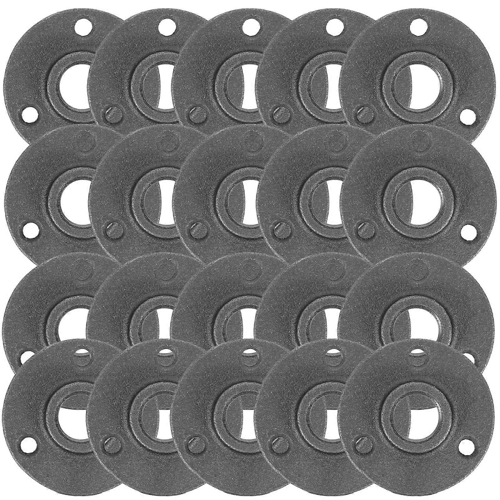 Cast Iron Floor Flange Pipe Fittings DIY Projects Round Shape Retro Style 20Pcs