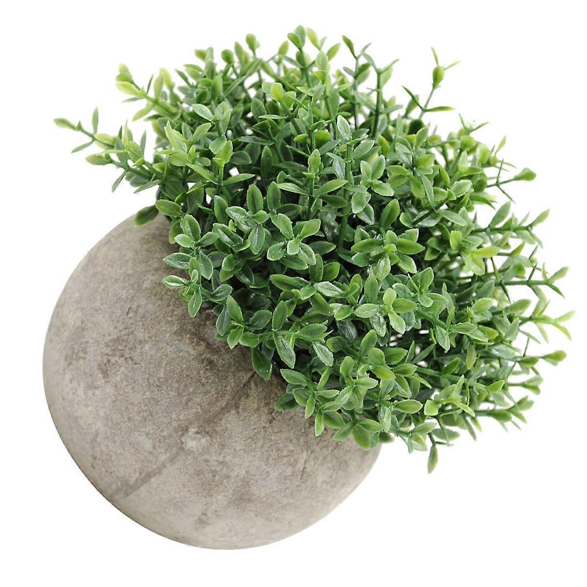 Artificial Greenery Mini Plastic Plants in Pot for Windowsill Decor 4.7 4.7 4.7in 1Set