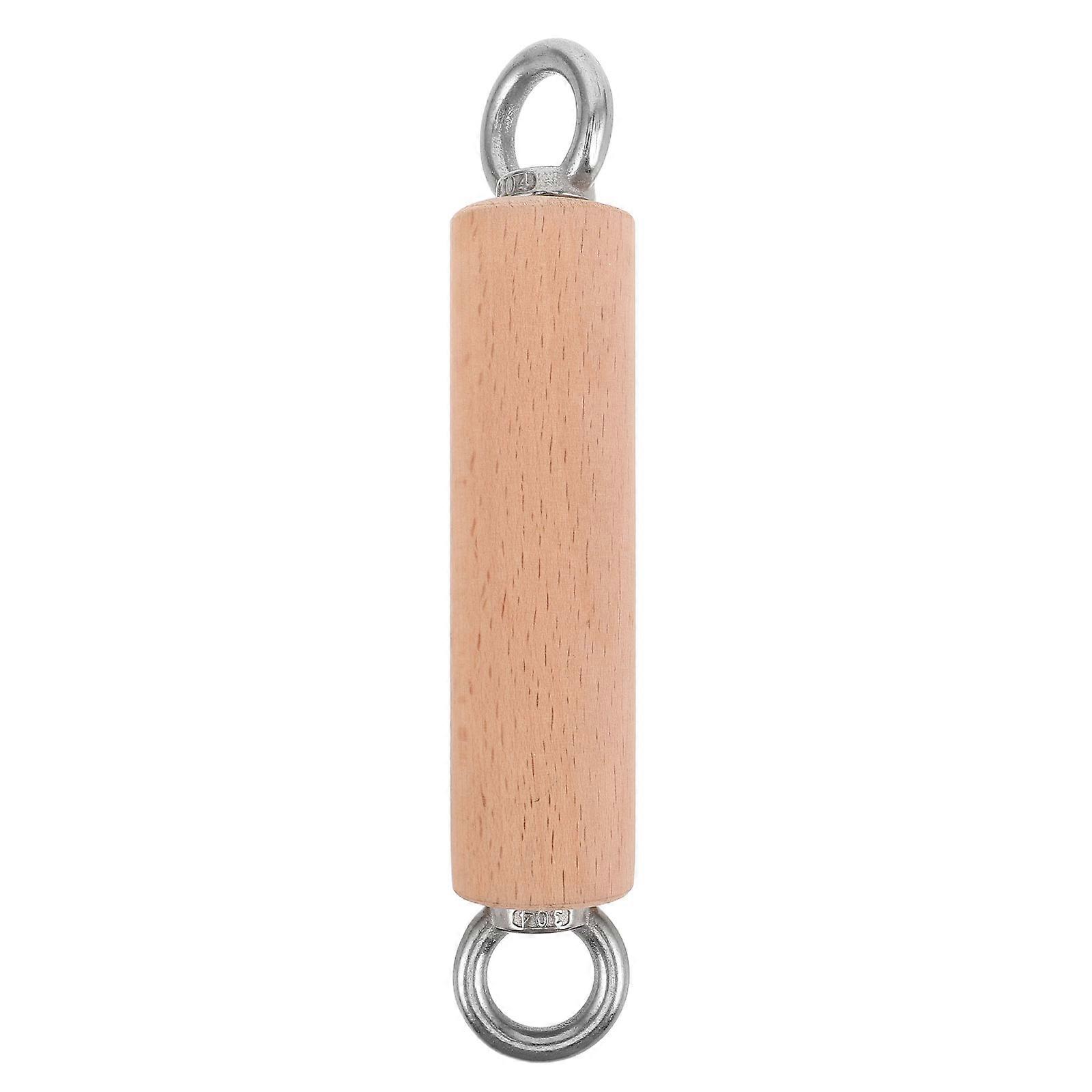 Exercise Handles Wooden Grip Pull Up Handles Ergonomic Design Cable System Compatible Natural Wood Finish 1Pcs