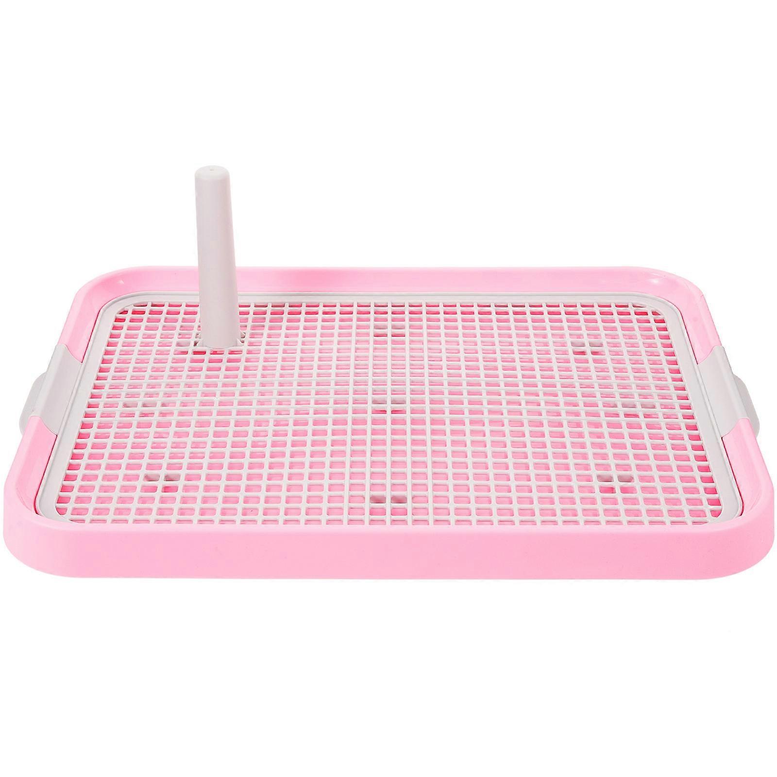 Ergonomic Lightweight Slide Pet Toilet for Indoor Puppy Training, Grid Design Dog Bathroom, Easy to Clean, Suitable for Small to Medium Dogs, Pink