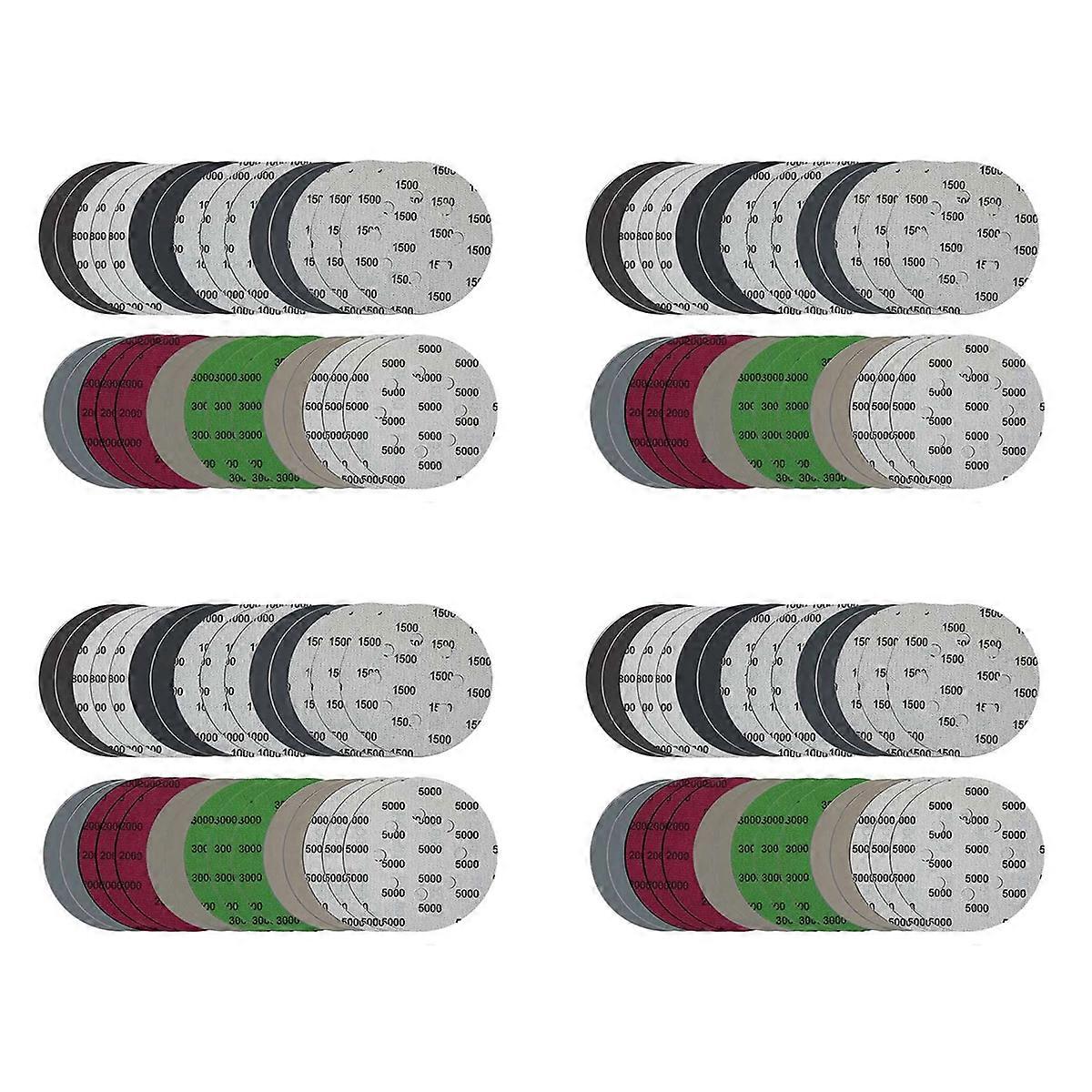 30Pcs 5-Inch Sanding Disc Sets, Hook&Loop 5-Inch 8-Hole Sandpaper