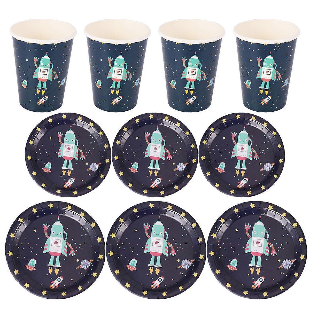 Cute Paper and Cups Kids Party Set .04x9.04x2.95inch 1Set