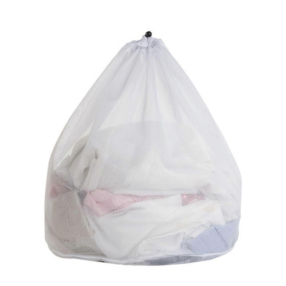 Laundry Pouch Drawstring Mesh White Polyester Clothes Protection 3Pack 1 Each