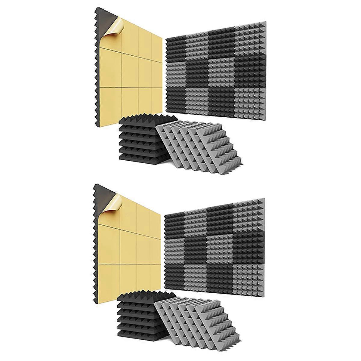 12 Pack Self-Adhesive Sound Proof Foam Panels 2 x 12 x 12 inch