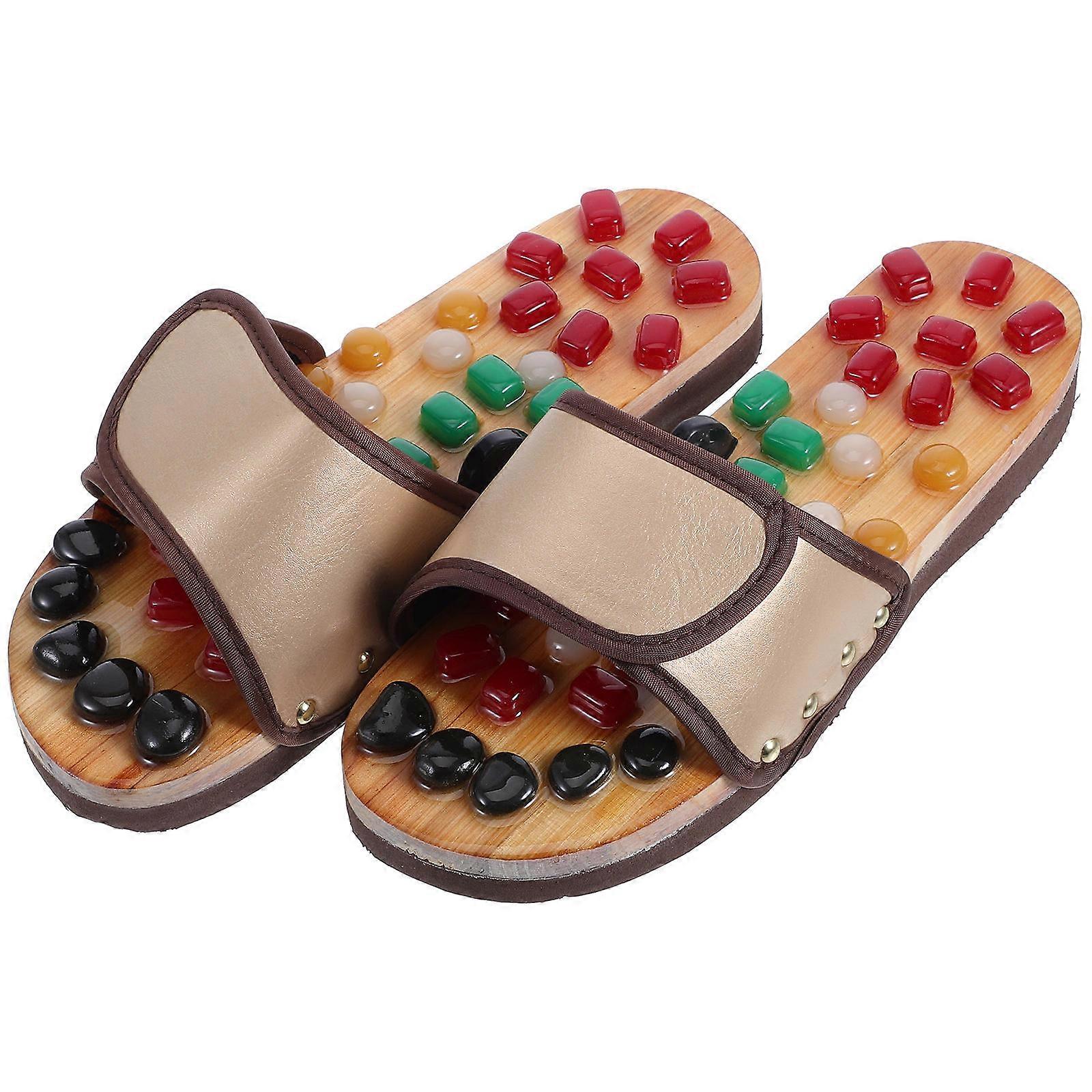 1 Pair Massage Slippers Stone Massager Feet Slippers Household Spa Relaxation