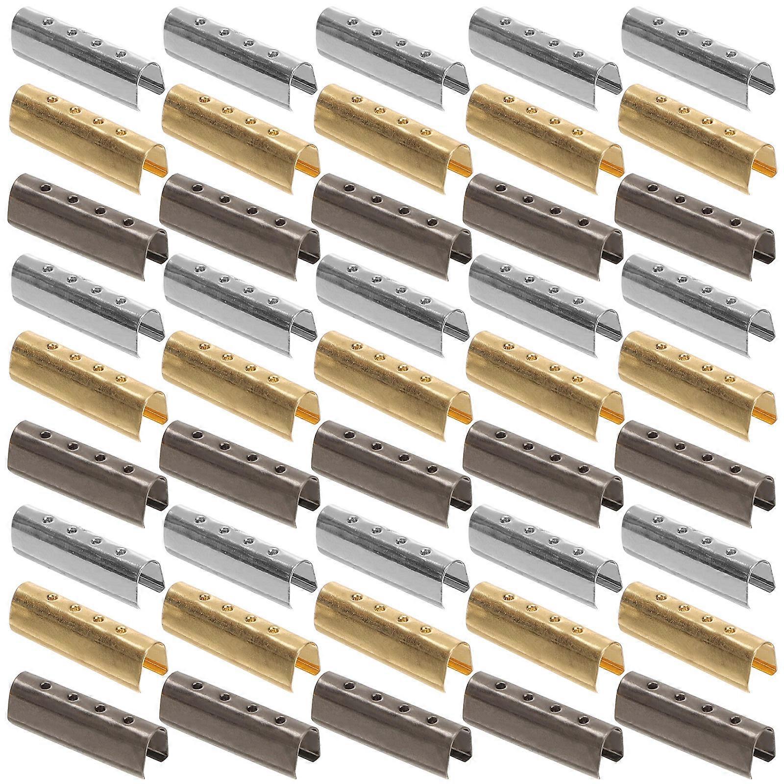 Cord Ends Caps Metal Rectangular Shoe Laces 2X0.6X0.4CM 150Pcs