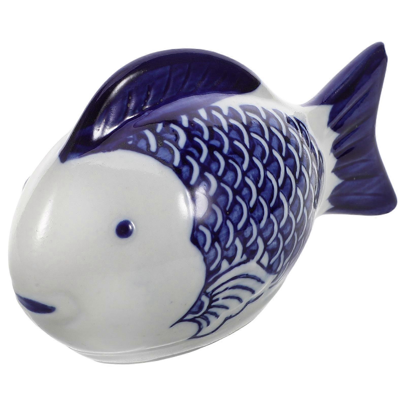 Ceramic Floating Koi Fish Ornament Handmade Miniature for Aquariums, Ponds & Fairy Gardens – Elegant Tabletop Decor for Home and Office Spaces