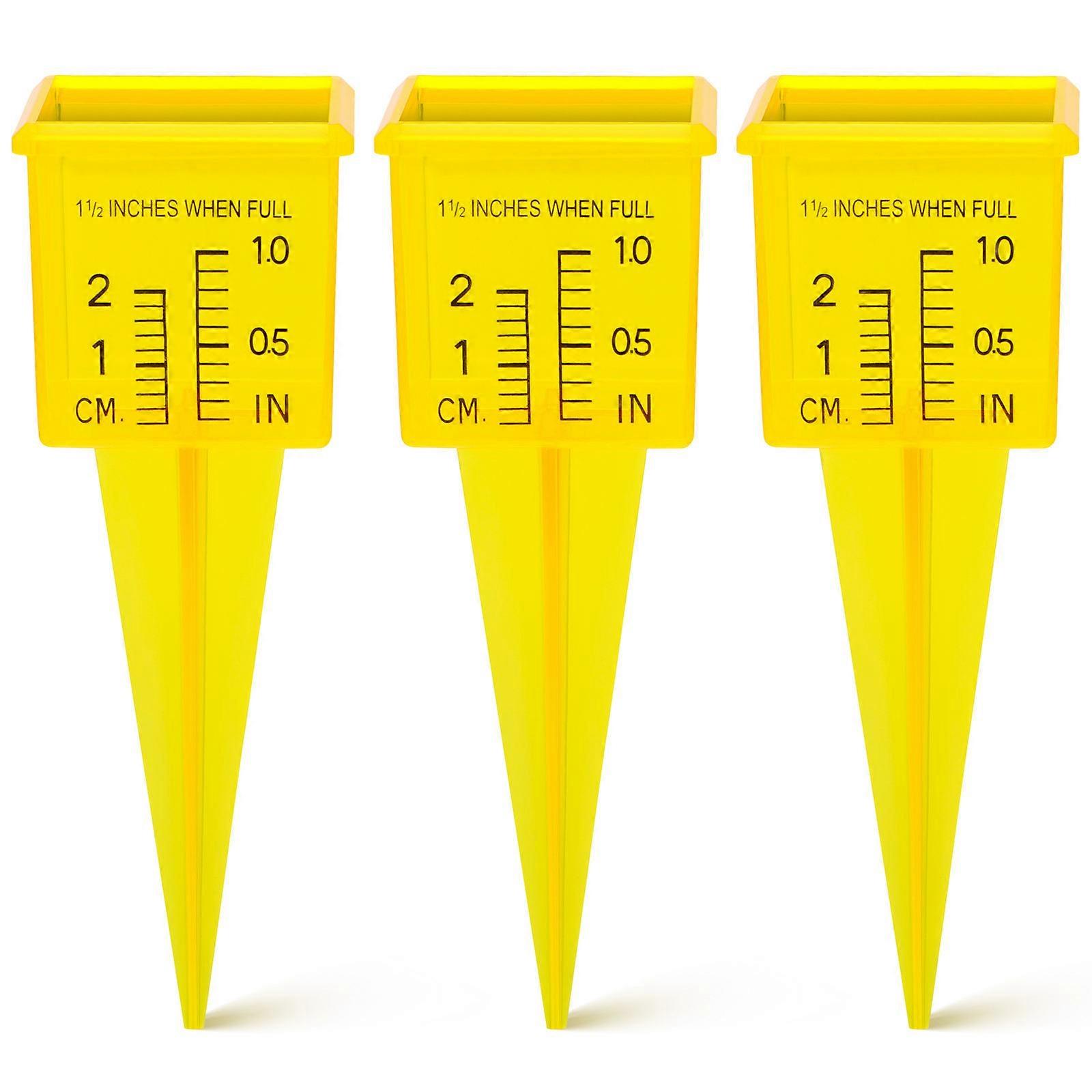 Rain Gauge Accurate Rainfall Gauges for Garden Measures Rainfall Yellow 13.40X4.70X4.30CM 3Pack
