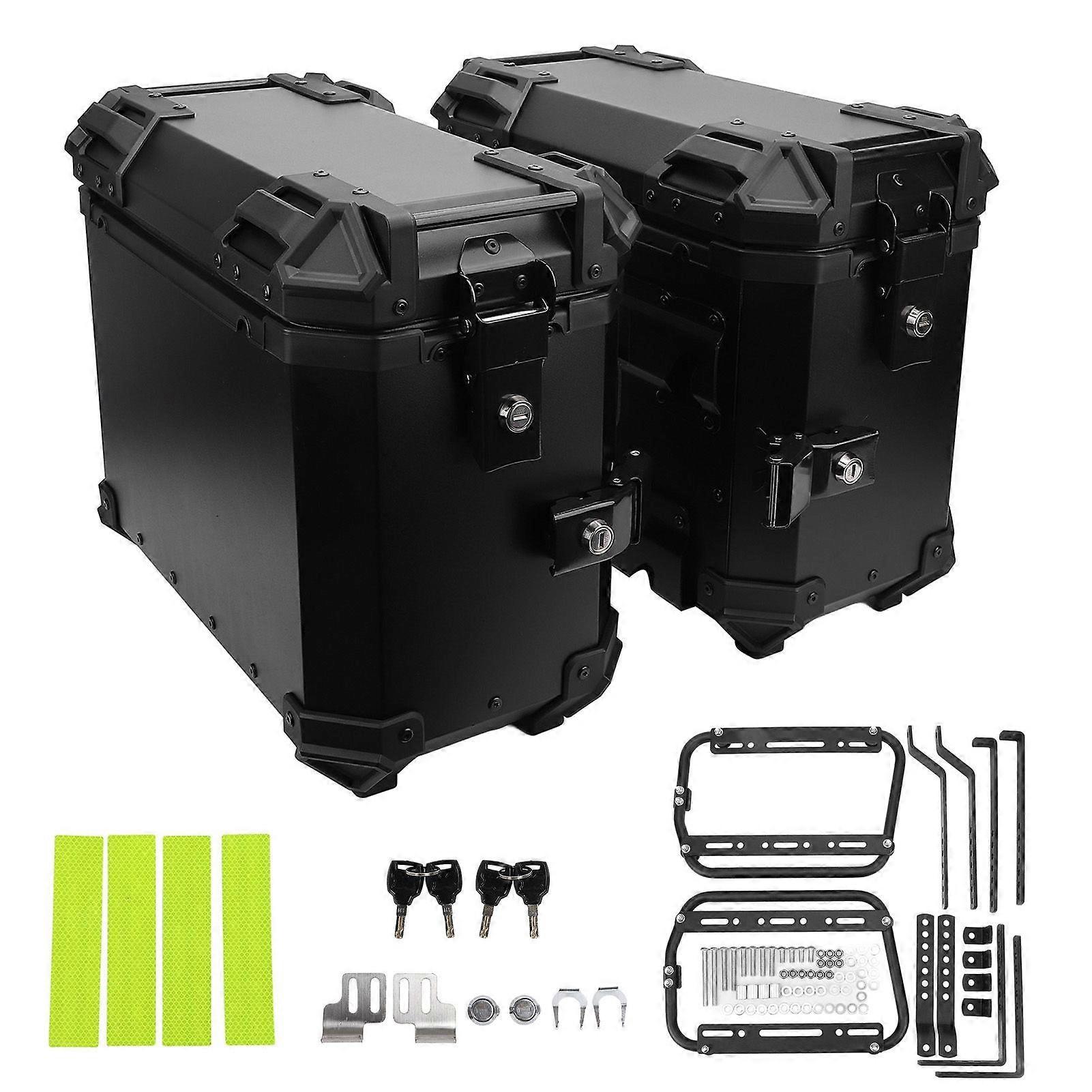 حالة جانبية للدراجات النارية صالح عالمي من سبائك الألومنيوم 35 لتر صندوق سرج صلب مع مقبض قفل قوس الدعم لخوذة الأمتعة MK84404