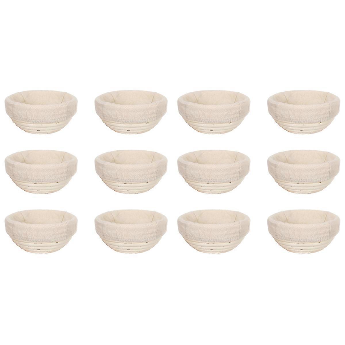 12pcs 5Inch Banneton Bread Proofing Basket Round Dough Sourdough Proofing Dough Proofing Bowls with