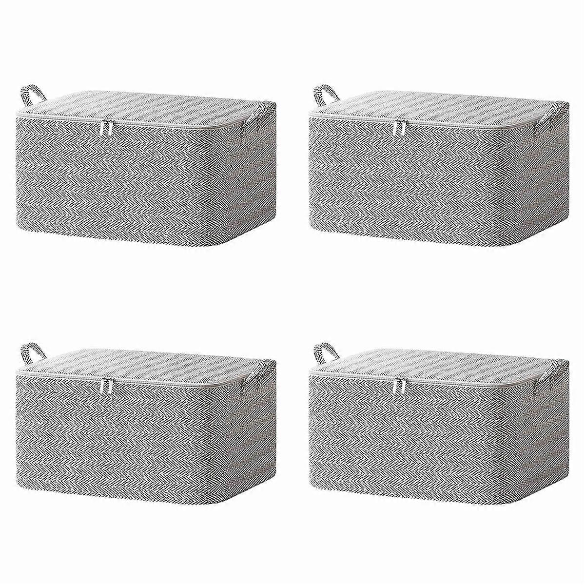 4X Non-Woven Zippers Storage Bag Moving Quilt Storage Basket Travel Large-Capacity Clothing Storage