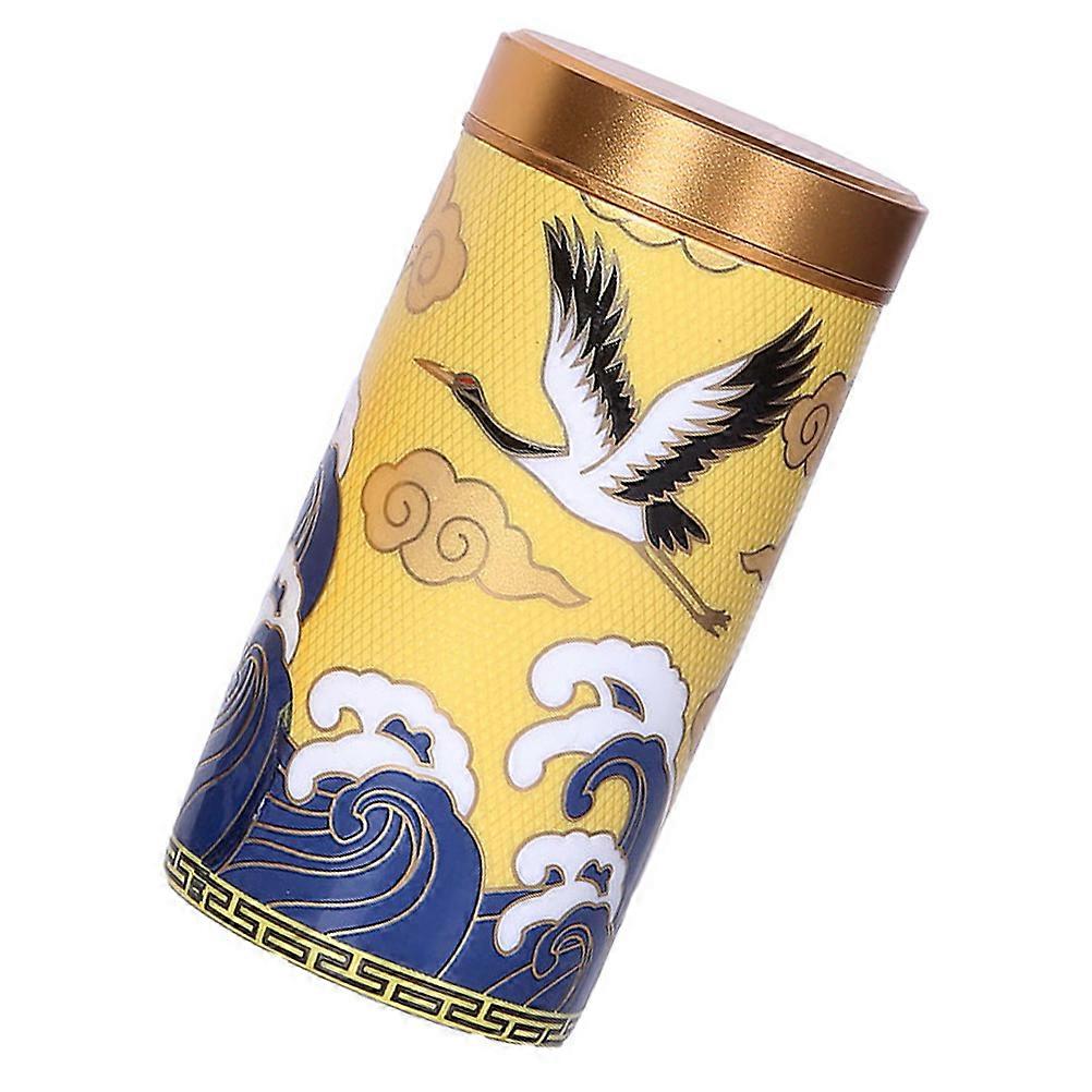 Portable Tea Storage Box Multi-Functional Sealed Tea Container Elegant Style 10.5x5cm 1Pc
