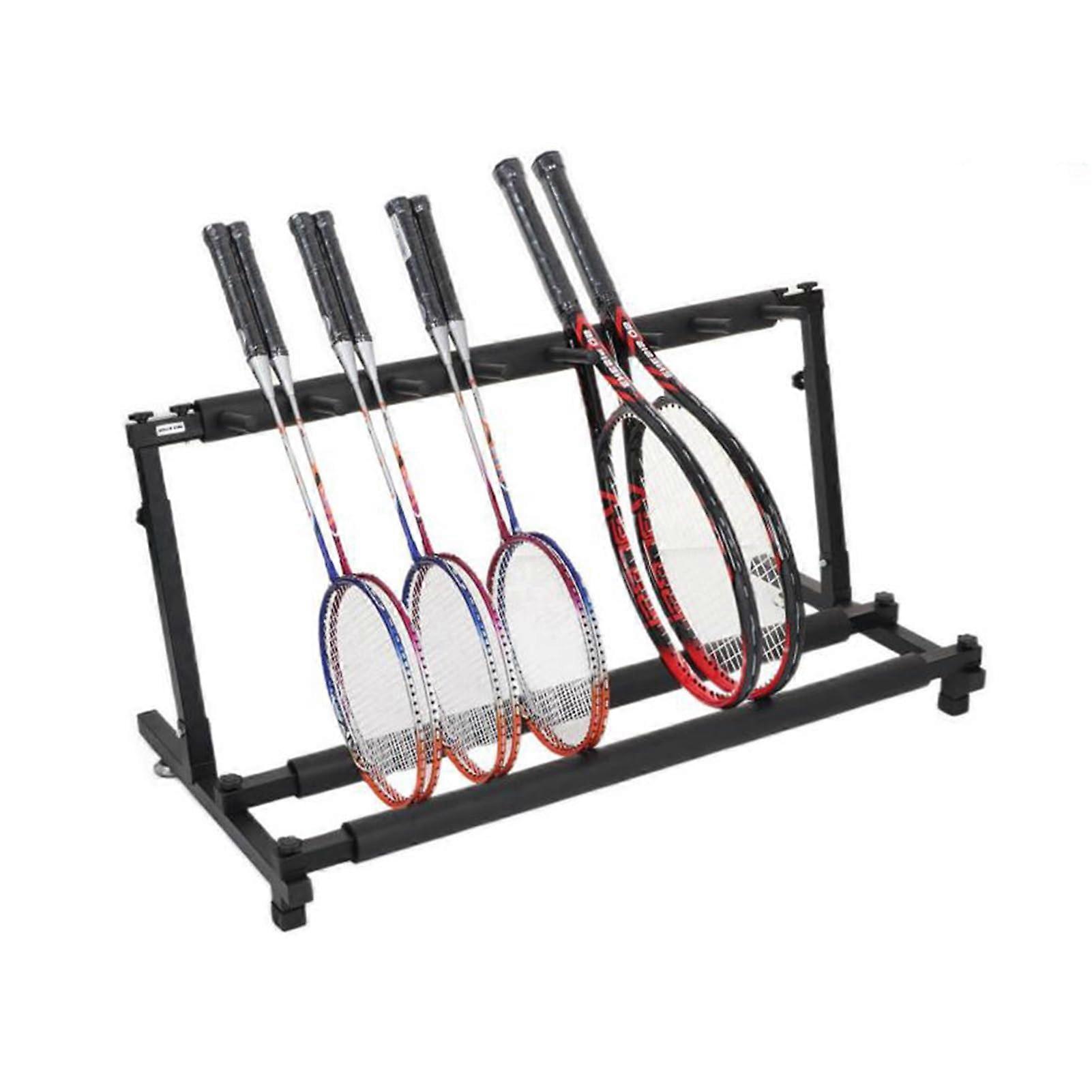 Badminton Racket Storage Rack, Foldable Display Stand, Holds 7–14 Rackets (90.5 x 55 cm)