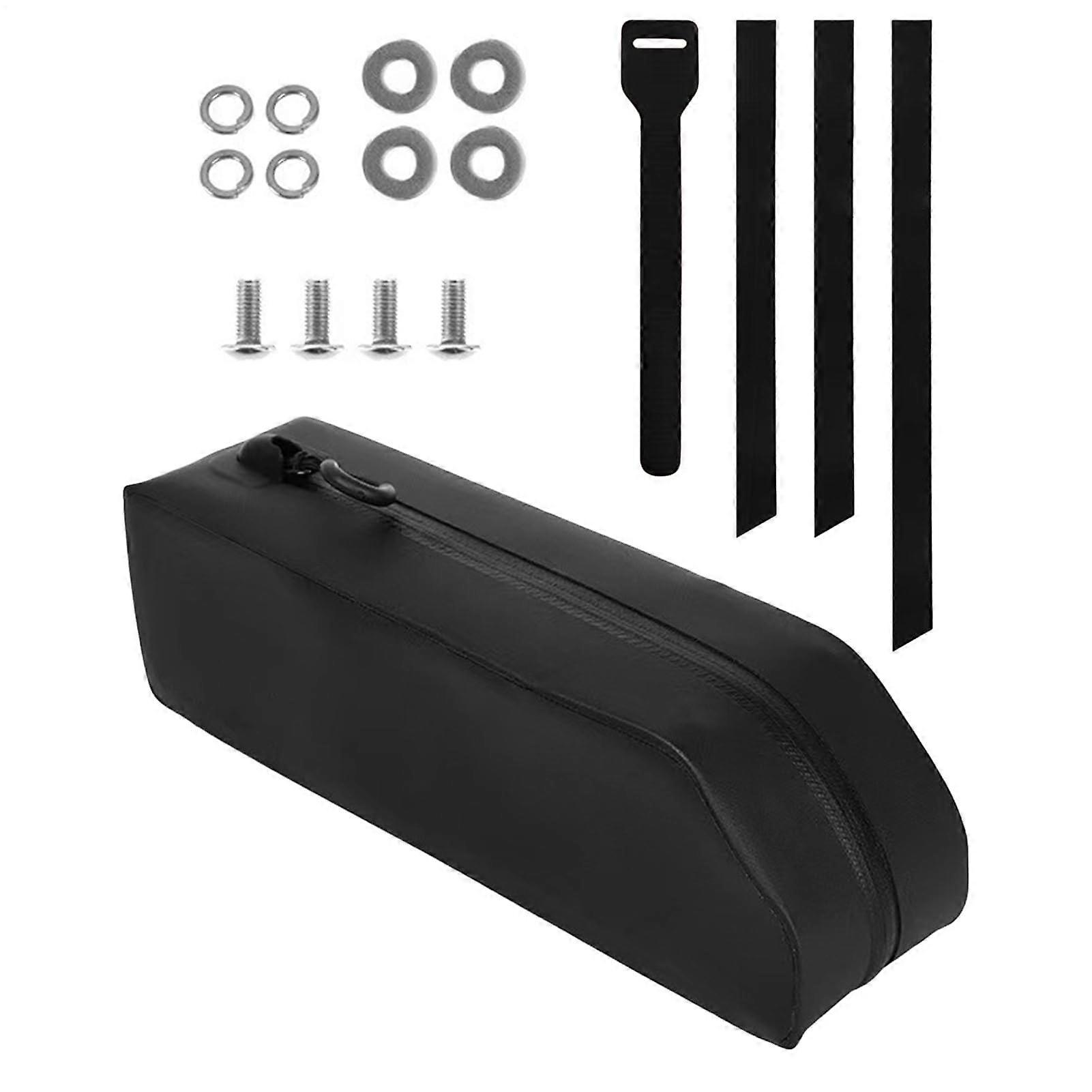 Bike Triangle Frame Bag, Waterproof Bicycle Storage Bag for Beach Riding, Black Bi-Operated Top Bar Organizer