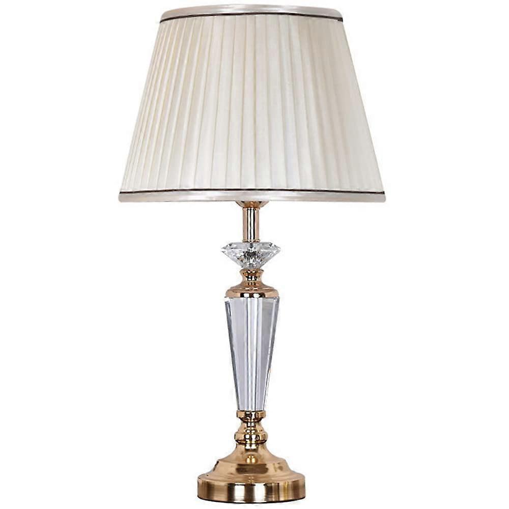 Table Lamp, Crystal Table Lamp, Bedside Lamp with Fabric Shade, Table Lamp for Living Room, D33 x H55 E27 Base Bulb Not Included