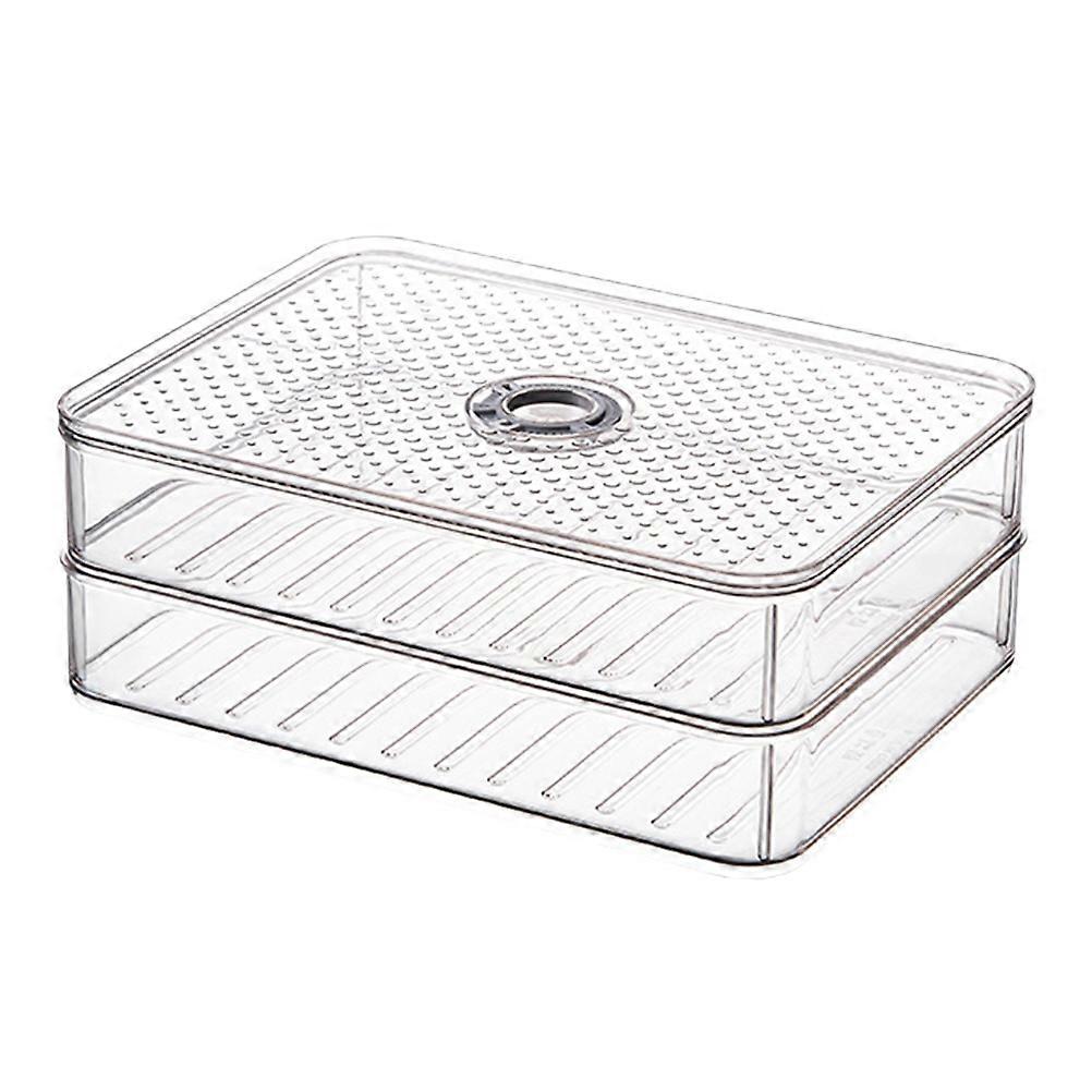 Airtight Crisper Box Refrigerator Storage Box Home Refrigerator Use Transparent 28.4X21.1CM Dust Cover Access 1Pack