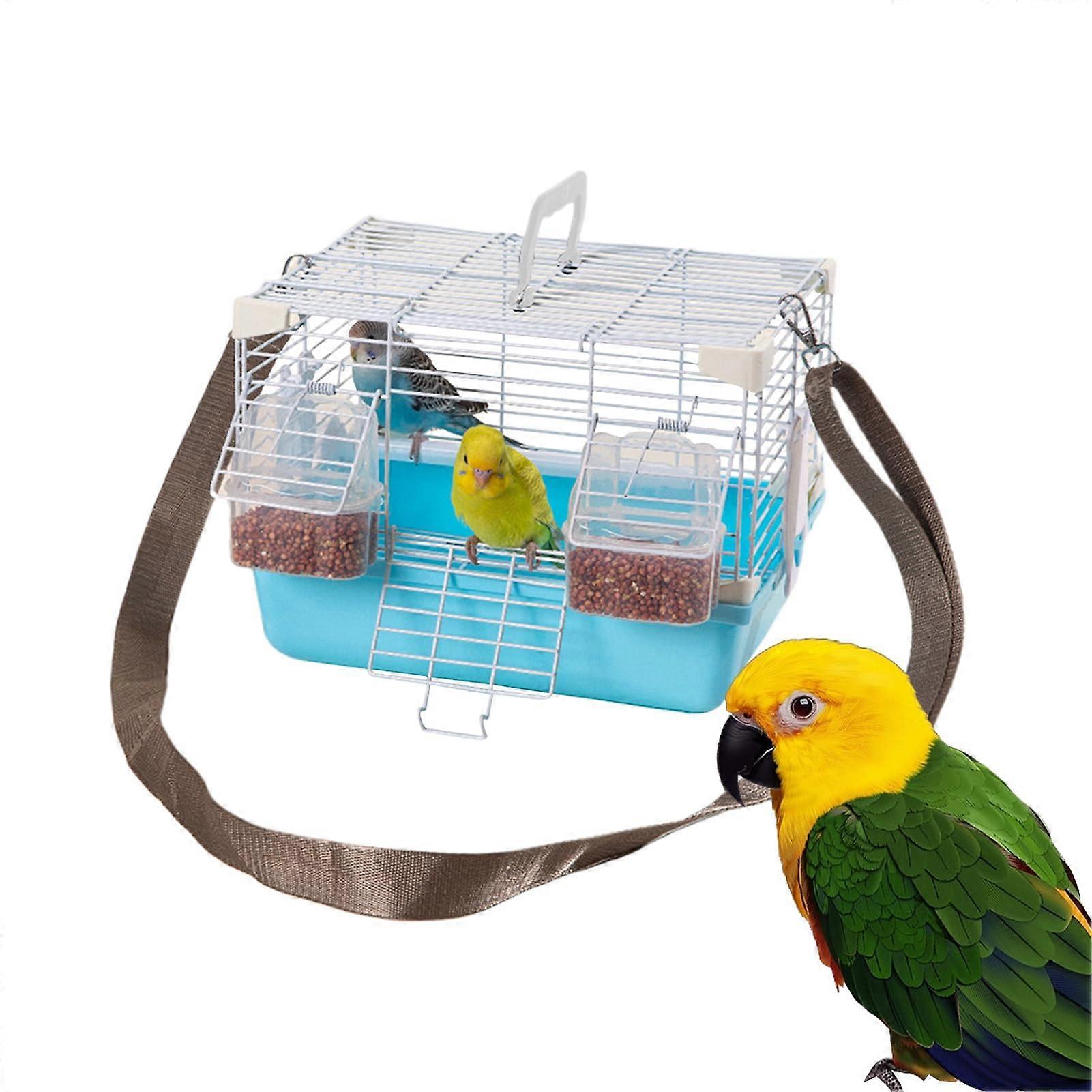 Tragbarer Vogelkäfig Reise-Vogelkäfig Robuster Kleintierbedarf für die Heimtierhaltung, Schautransport, Tierarztbesuche, blau