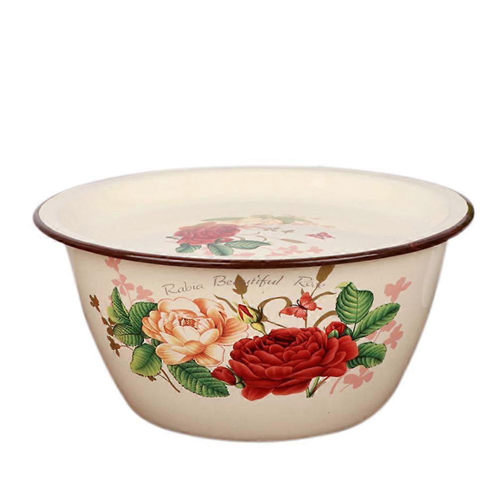 Enamel Mixing Bowl For Kitchen Supply Simple Retro .5x12.5cm 1Pack