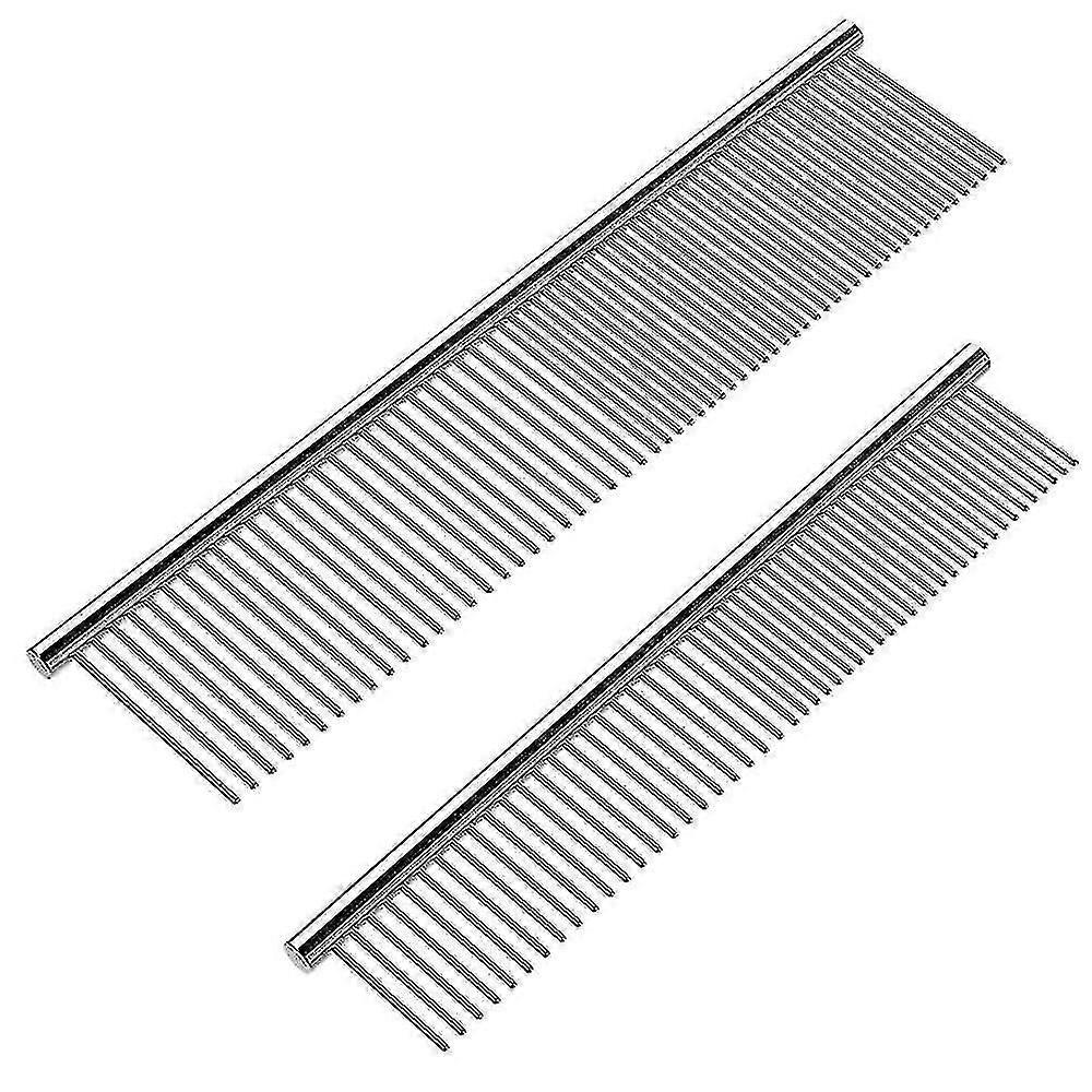 2025 Latest Model Pcs Dog Combs With Rounded Ends Stainless Steel Teeth