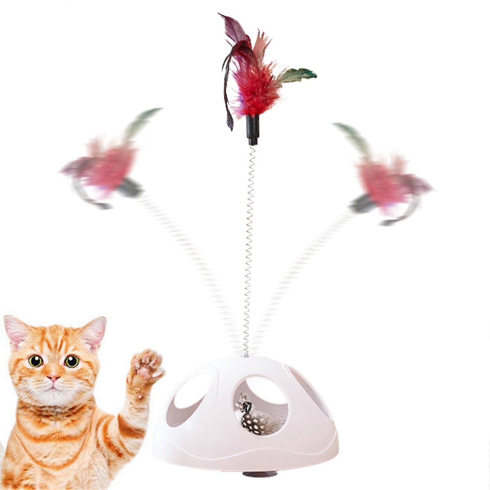 Cat Toy with Suction Cup for Floor and Window, Interactive Spring Toy for Training, Exercise, and Entertainment