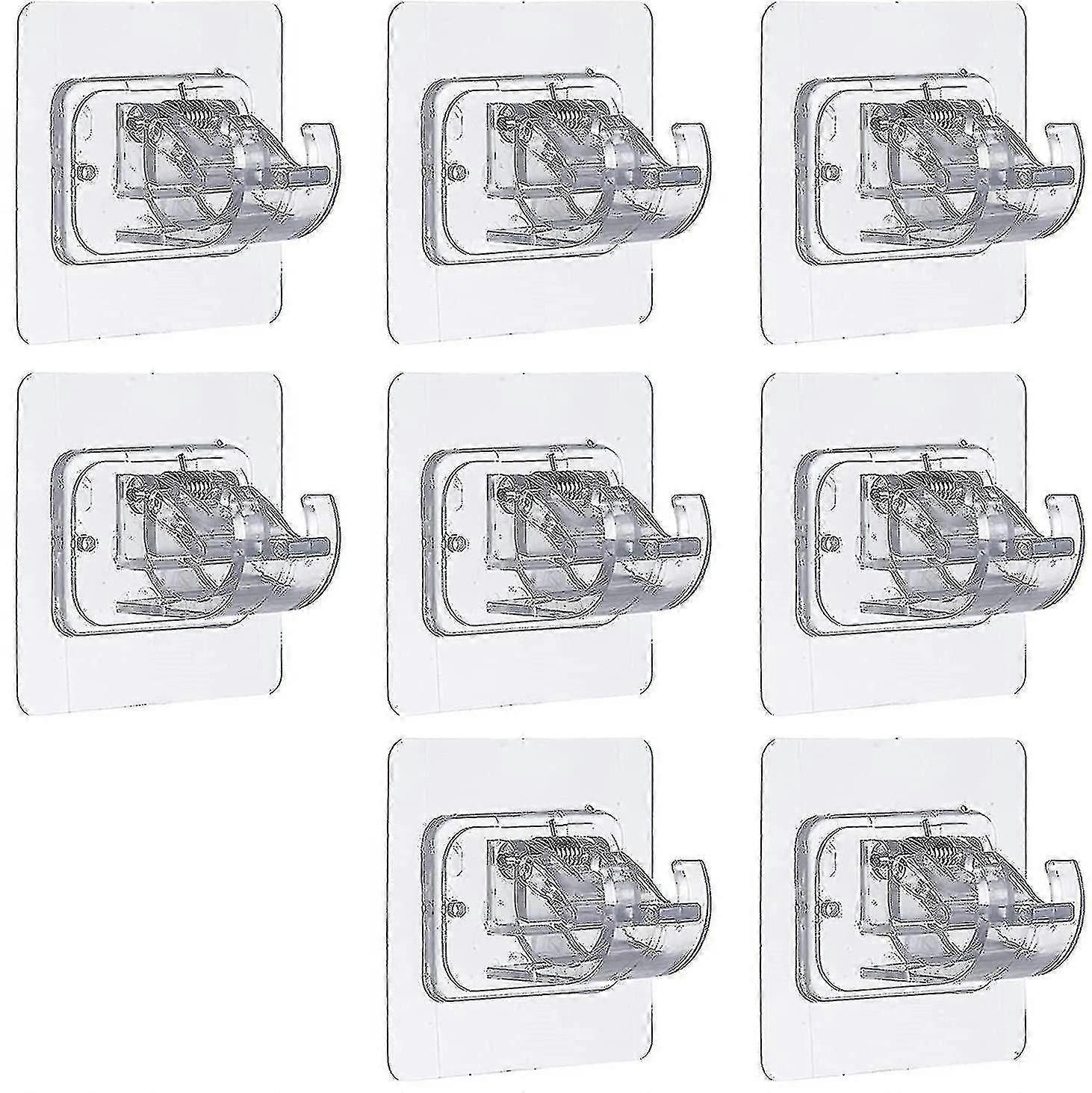 8 Pieces Self Adhesive Curtain Rod Bracket Drapery Hook Holders Fixing