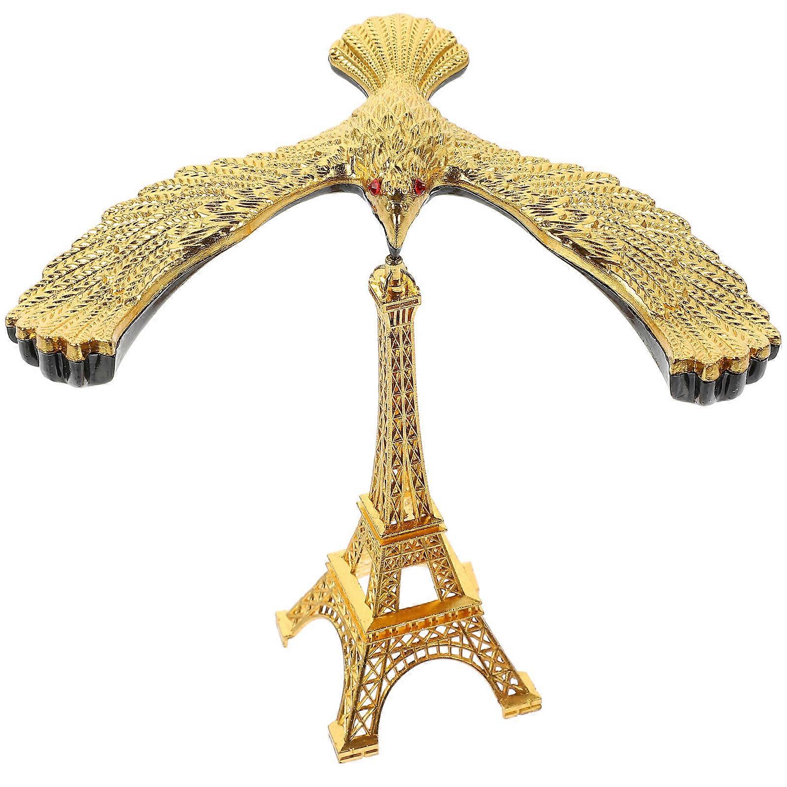 Elegant Zinc Alloy Desktop Balance Eagle Model Tabletop Decoration for Home Office – Small Eagle Figurine Inspired by Eiffel Tower for Collectors and