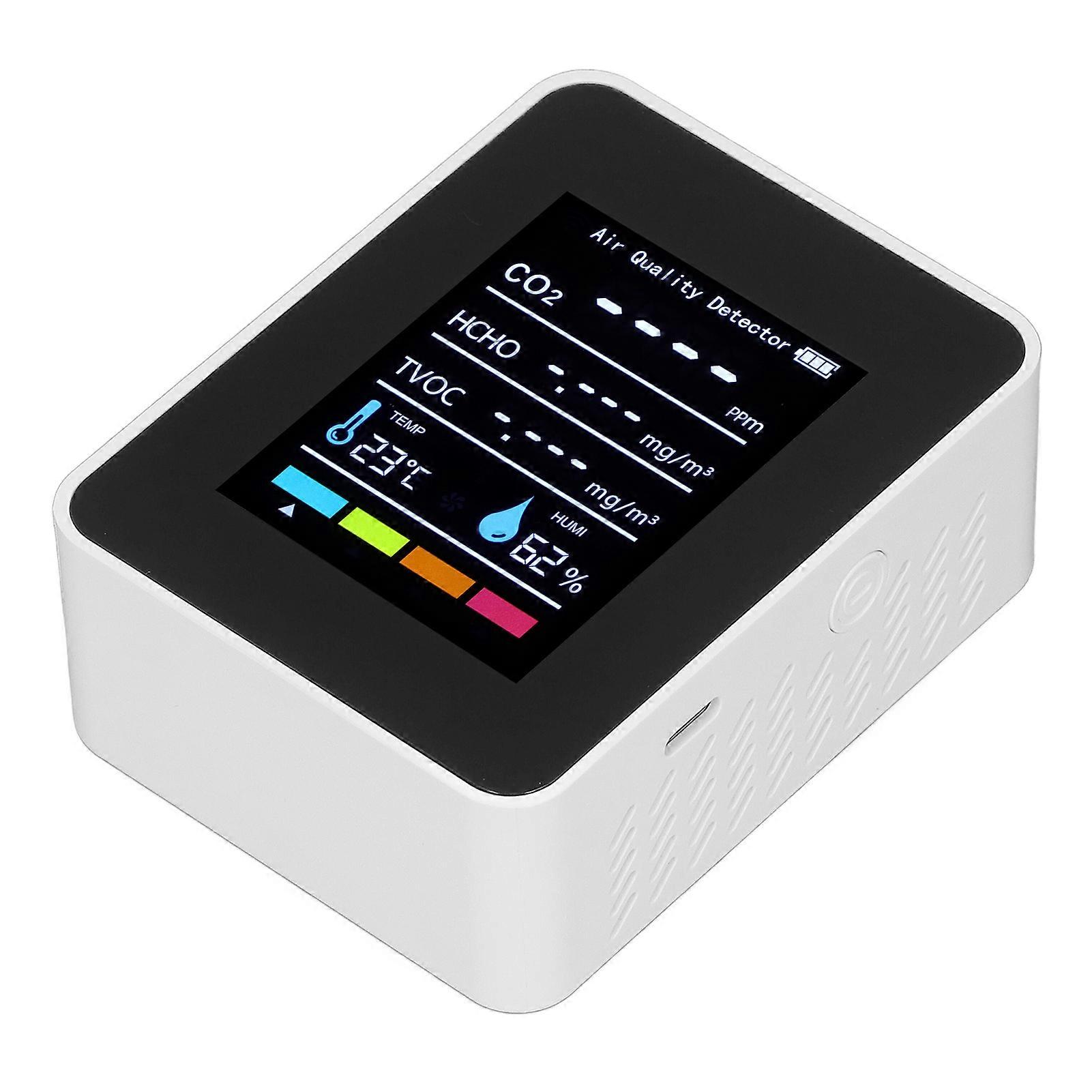 Air Quality Monitor White Semiconductor High Resolution Adjustable Brightness CO2 Detection Sensor