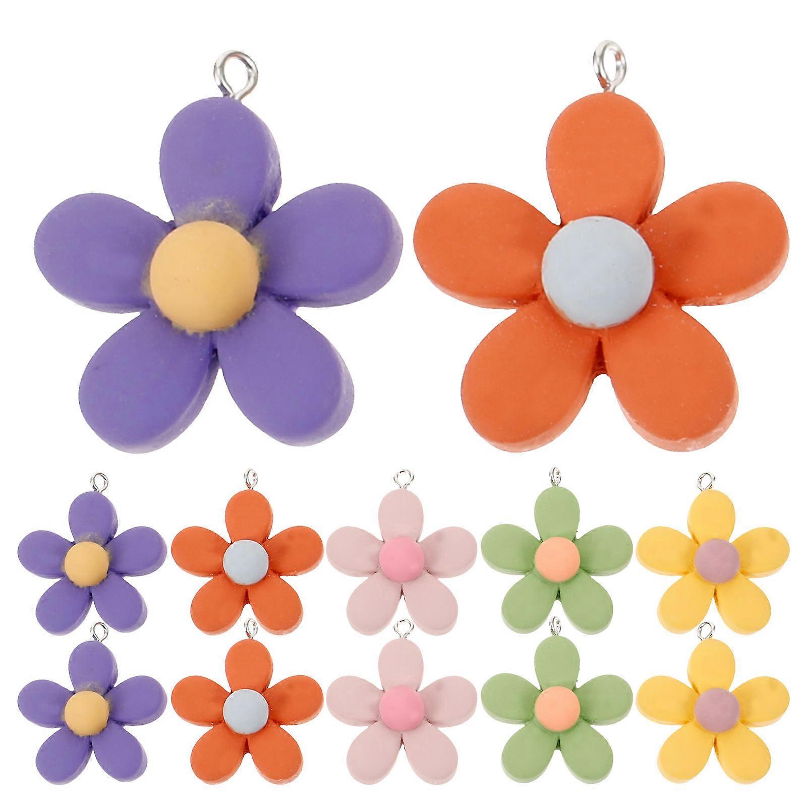 30pcs Mini Flower Pendants for Jewelry Making – Resin Charms for Necklaces, Bracelets & DIY Crafts – Delicate Floral Designs for Creative Projects