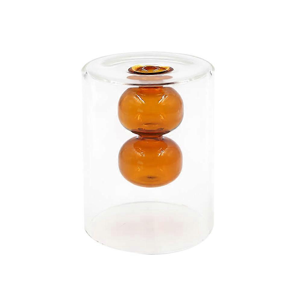 Transparent Glass Planter Hydroponics Container Home Decoration 8*10cm High Borosilicate Glass Flower Planting 1Set