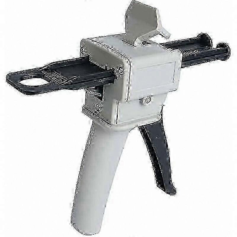 AB Epoxy Dispenser Gun for 1:1 Mixing Glue - 50ml Adjustable Handle Applicator (White)